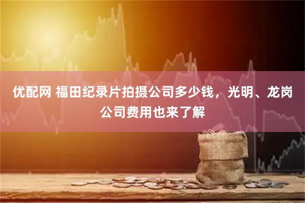 优配网 福田纪录片拍摄公司多少钱，光明、龙岗公司费用也来了解