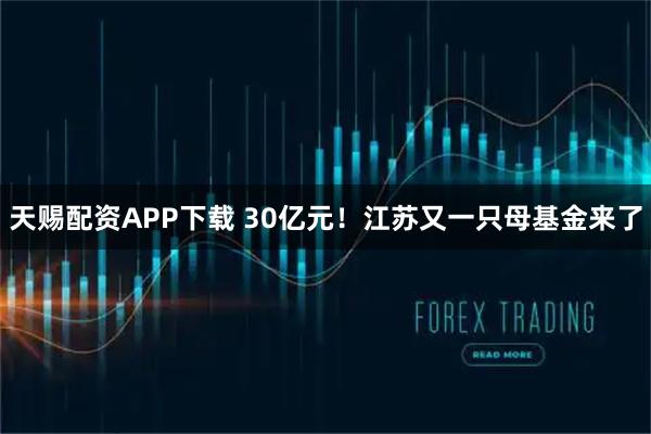 天赐配资APP下载 30亿元！江苏又一只母基金来了